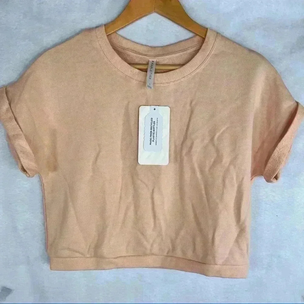 FABLETICS Cassie Peach Orange Crewneck Short Sleeve Athletic Top S NWT Outdoor